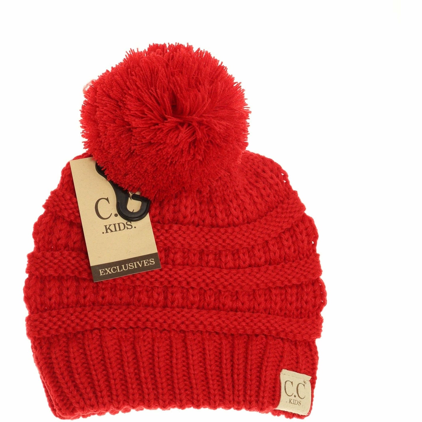 Kids Solid Pom CC Beanies YJ847POM: Peach