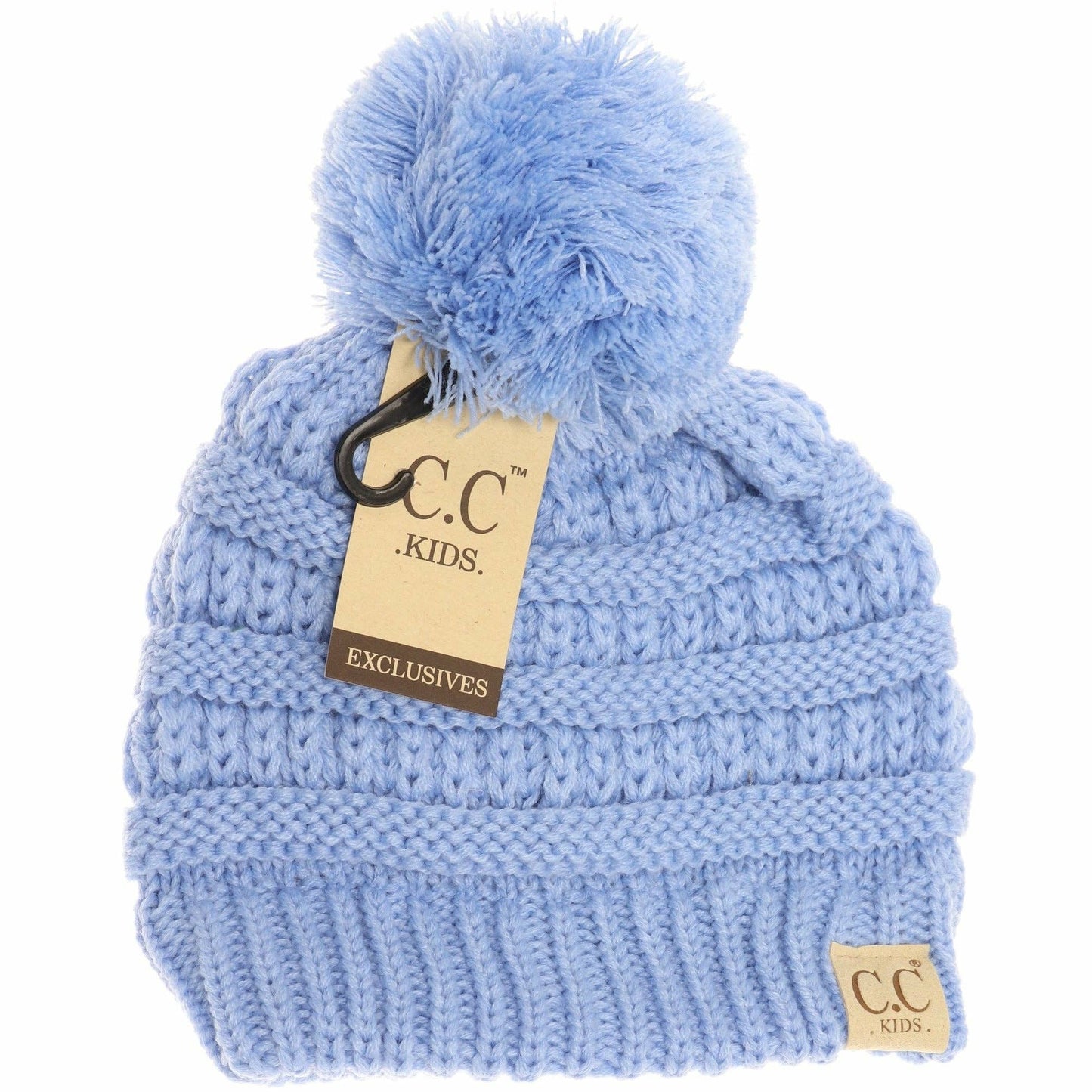 Kids Solid Pom CC Beanies YJ847POM: Peach