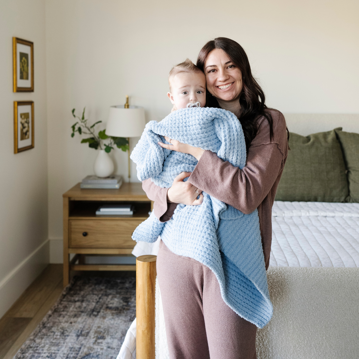 WAFFLE KNIT RECEIVING BLANKETS: Wisteria