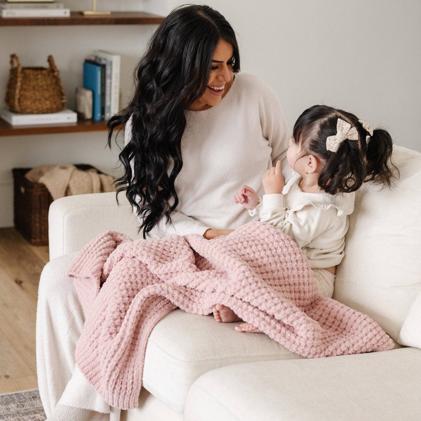WAFFLE KNIT RECEIVING BLANKETS: Wisteria