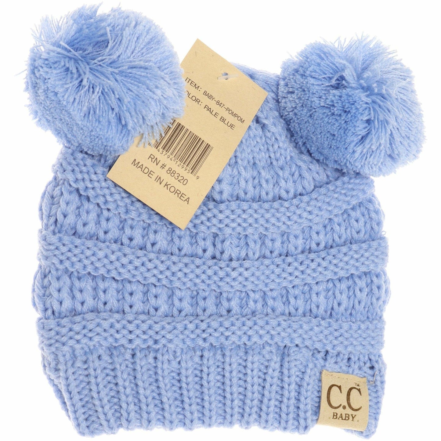 BABY Solid Double Pom CC Beanie BABY23POMPOM: Red