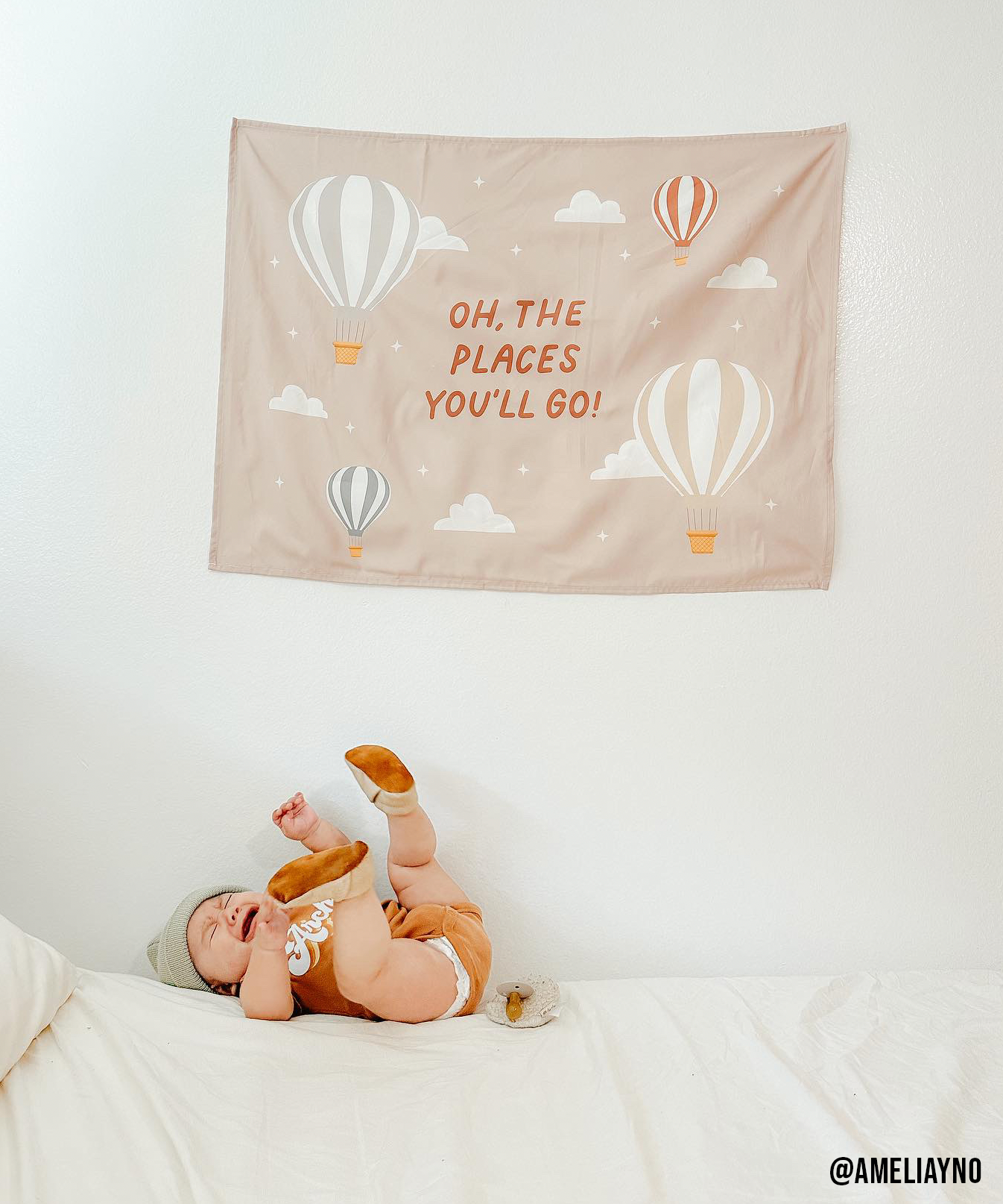 Oh The Places You'll Go Banner (Neutral) | Fabric Wall Sign: Small 17x13"