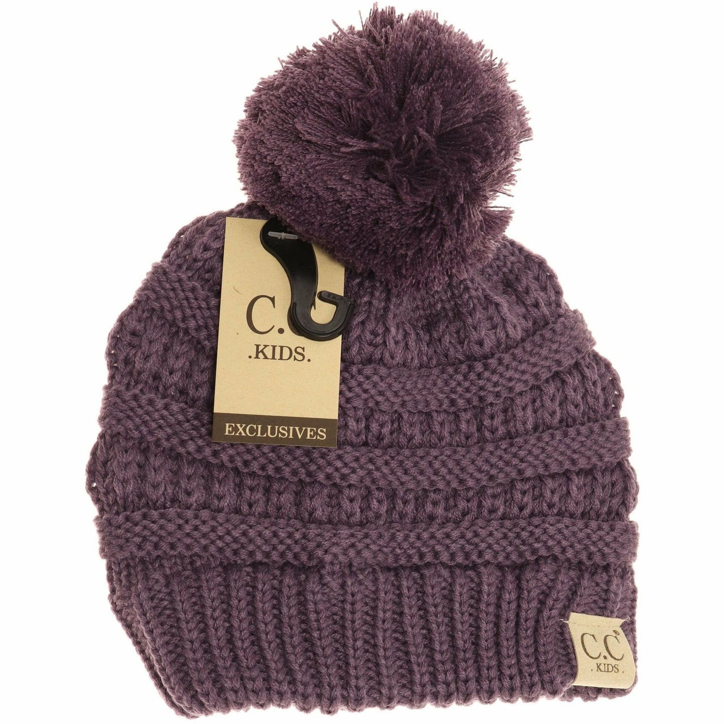 Kids Solid Pom CC Beanies YJ847POM: Peach