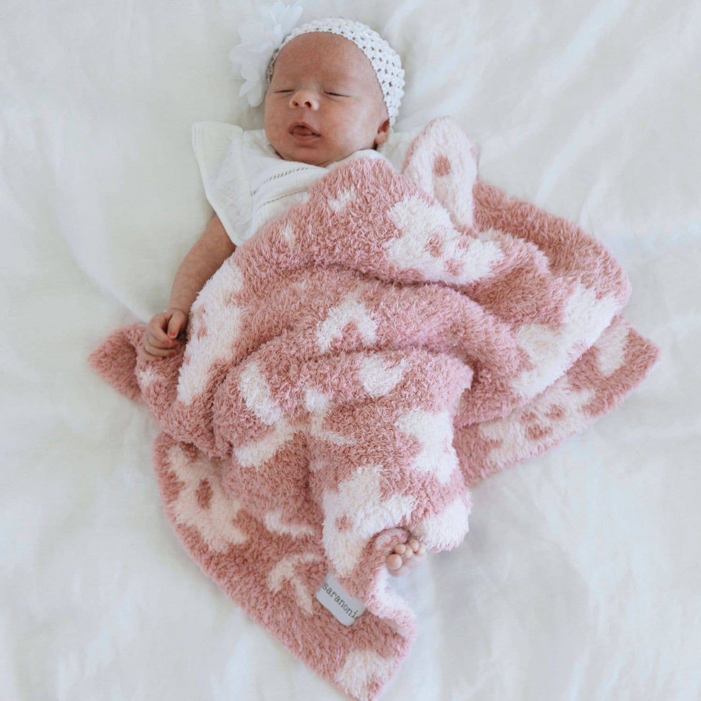 DOUBLE-LAYER BAMBONI® MINI BLANKETS: Tan Leopard Double Layer