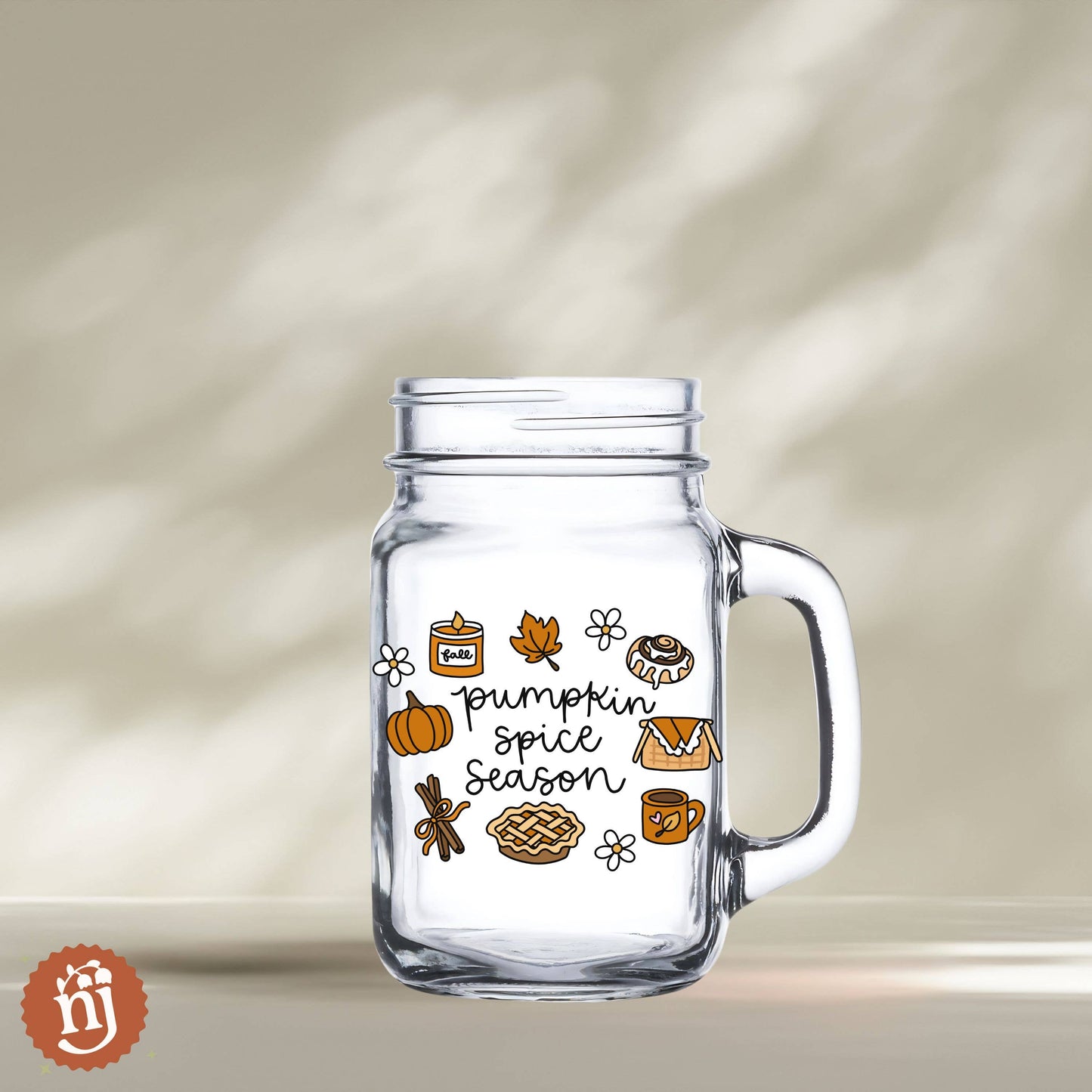 Pumpkin Spice Season Mason Jar Tumbler: GLASS ONLY