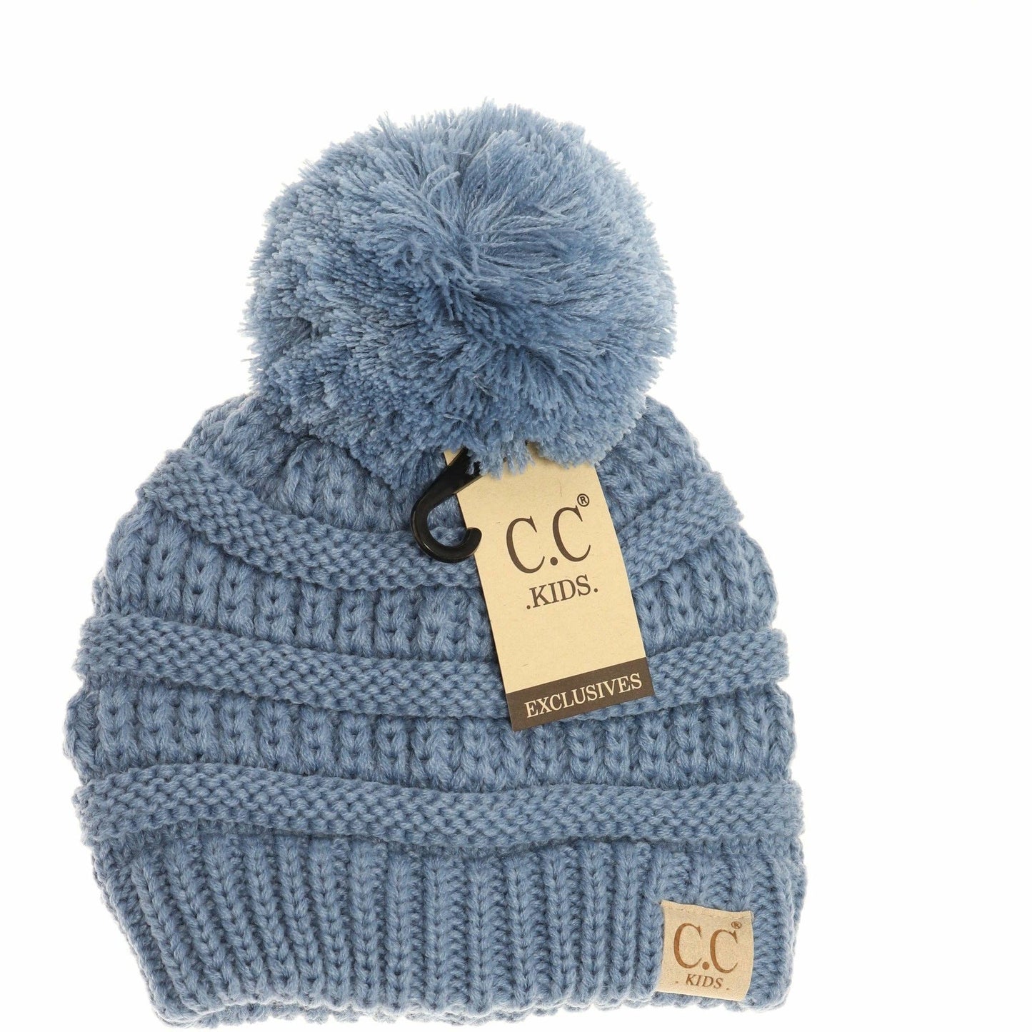 Kids Solid Pom CC Beanies YJ847POM: Peach