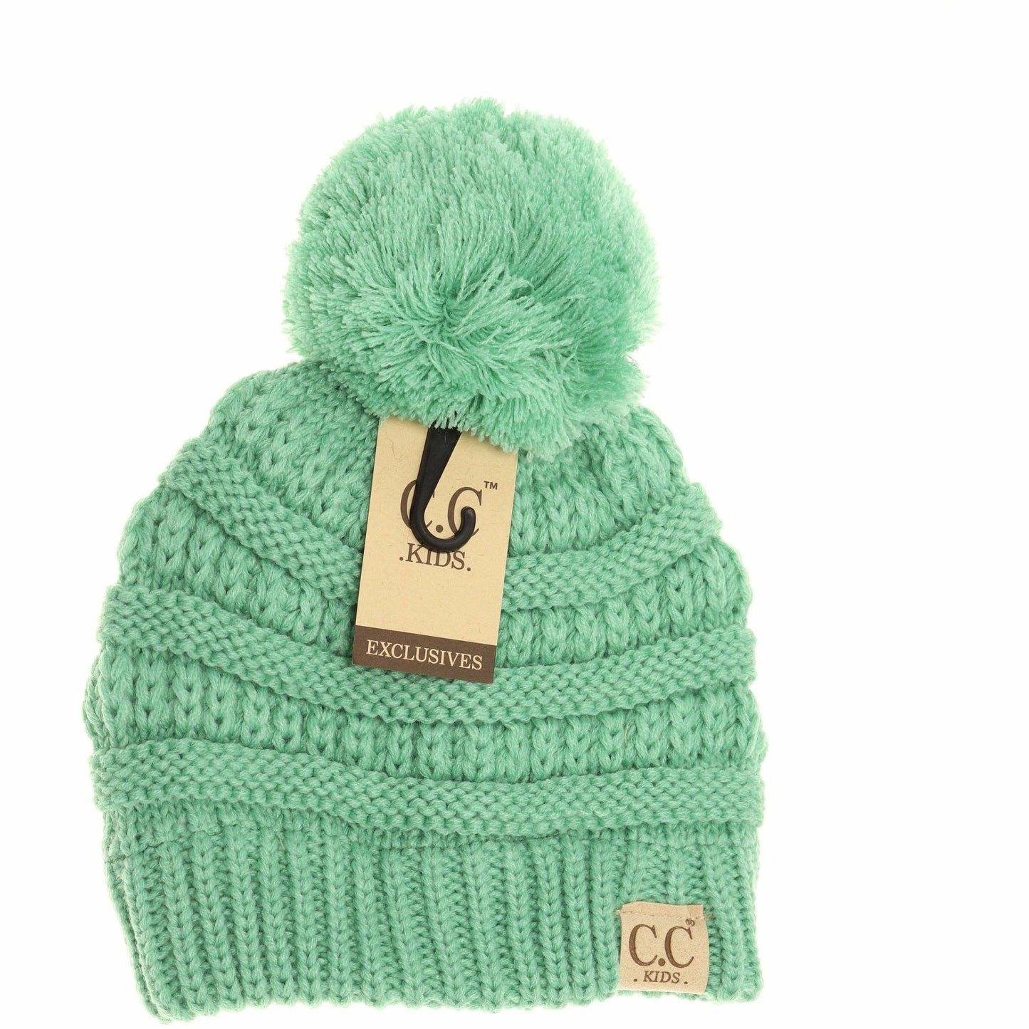 Kids Solid Pom CC Beanies YJ847POM: Peach