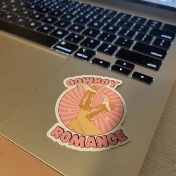 Cowboy Romance Boots Vinyl Sticker: Glossy