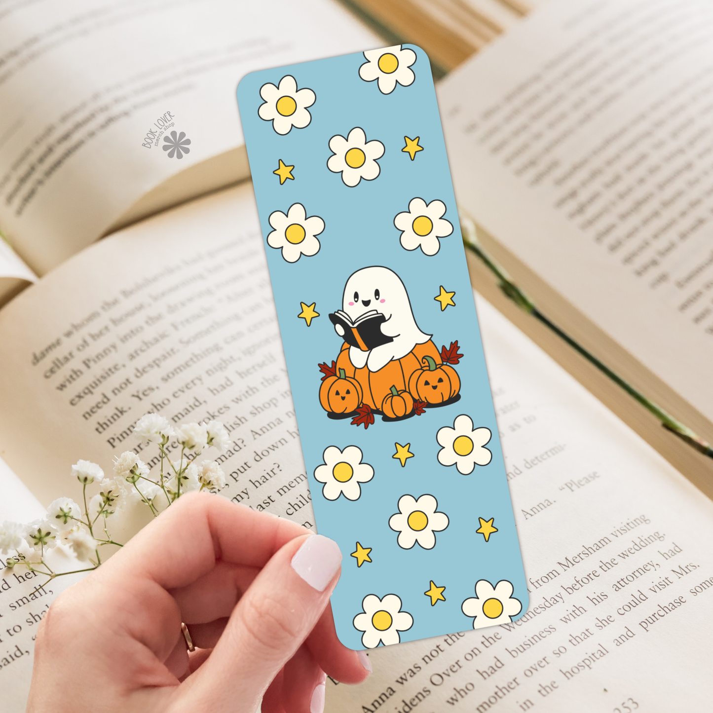 Bookish Ghost Reading Bookmark / Halloween Bookish Bookmark