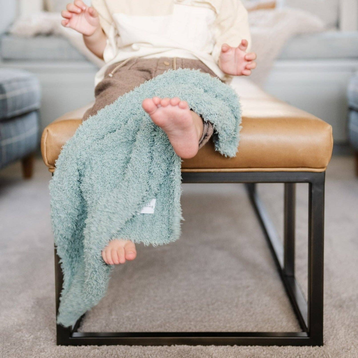 RIBBED BAMBONI® MINI BLANKETS: Moonbeam