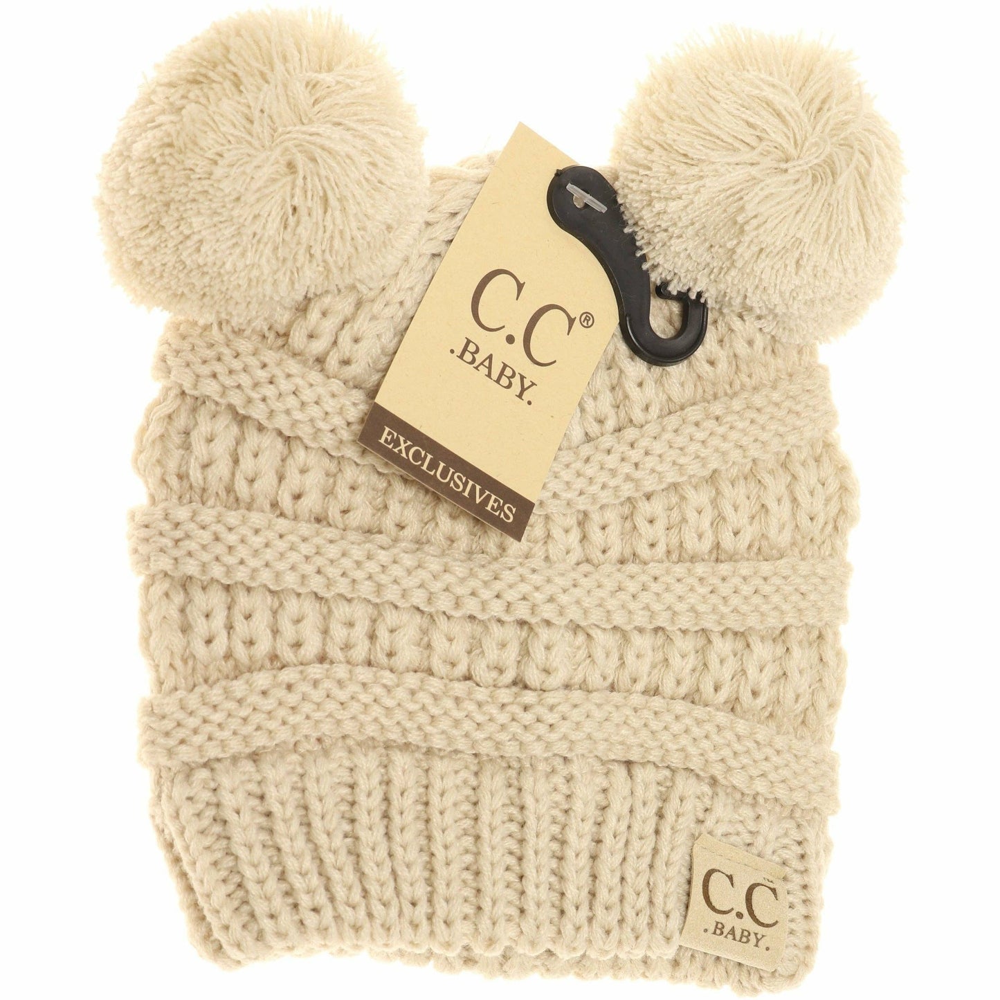 BABY Solid Double Pom CC Beanie BABY23POMPOM: Red