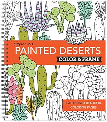 Color & Frame - Painted Deserts (Adult Coloring Book)