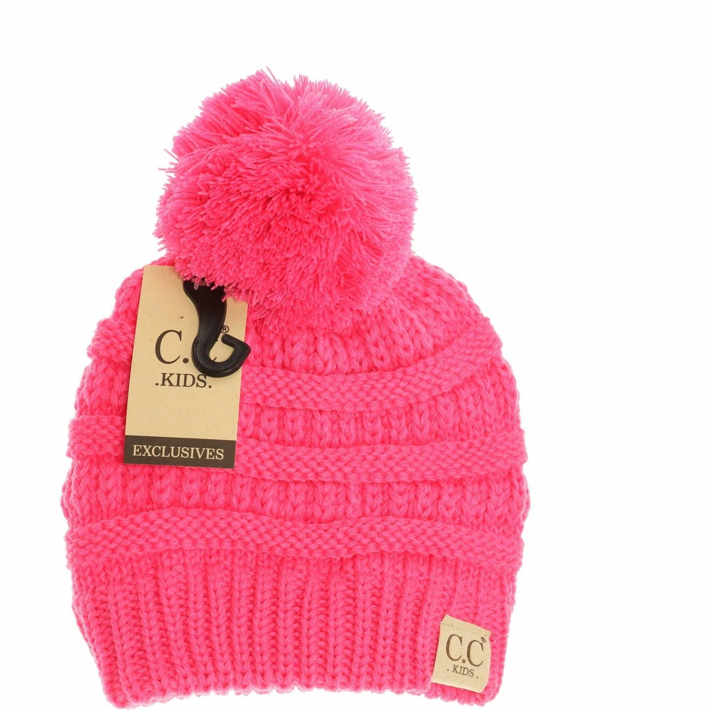Kids Solid Pom CC Beanies YJ847POM: Peach