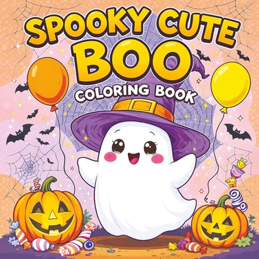 Spooky Cute Boo Coloring Book: Halloween Seasonal Pages and Whimsical Ghost Adventures for Kids and Teens