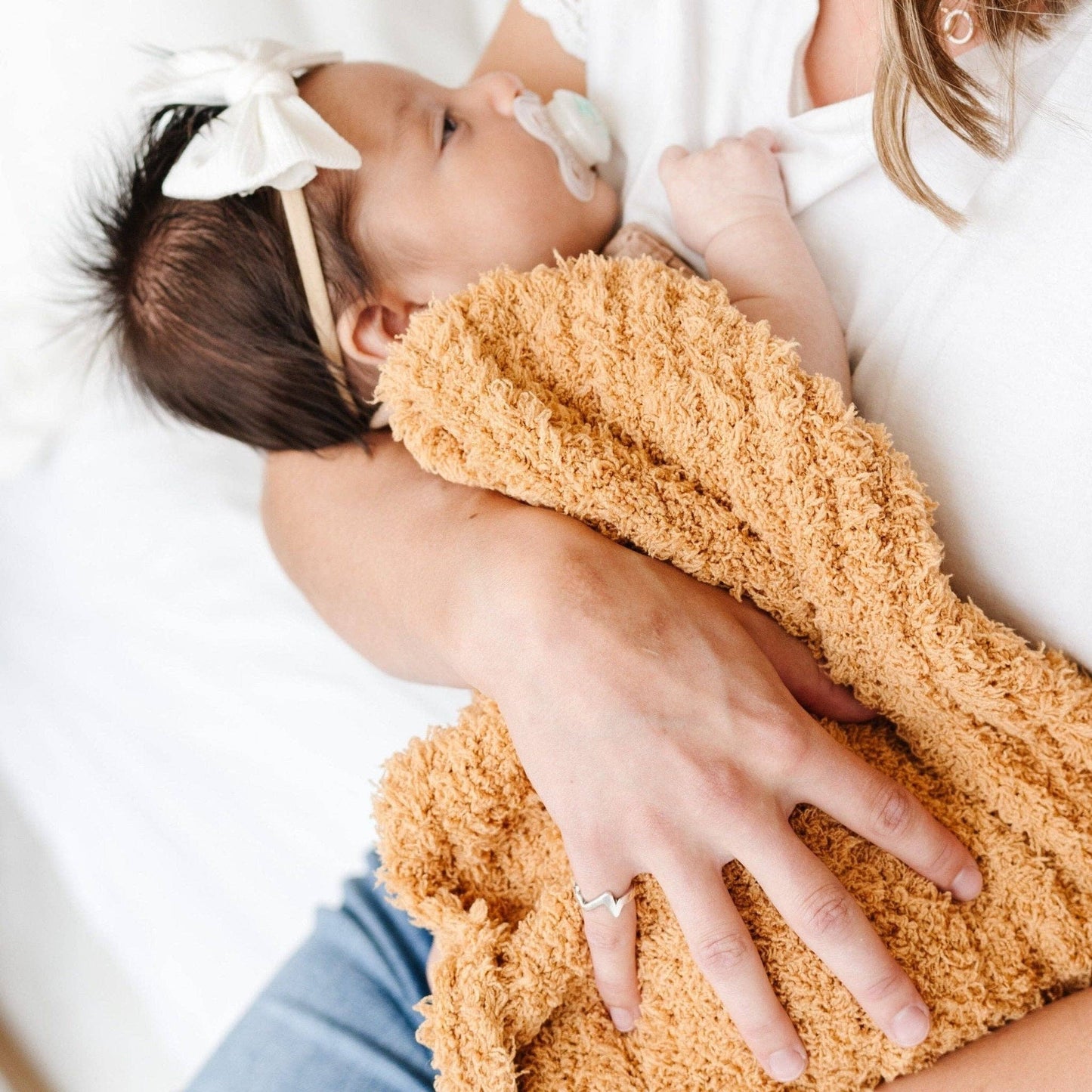 RIBBED BAMBONI® MINI BLANKETS: Moonbeam