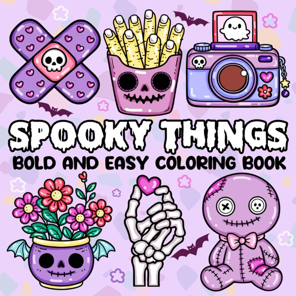 Spooky Things Bold and Easy Coloring Book