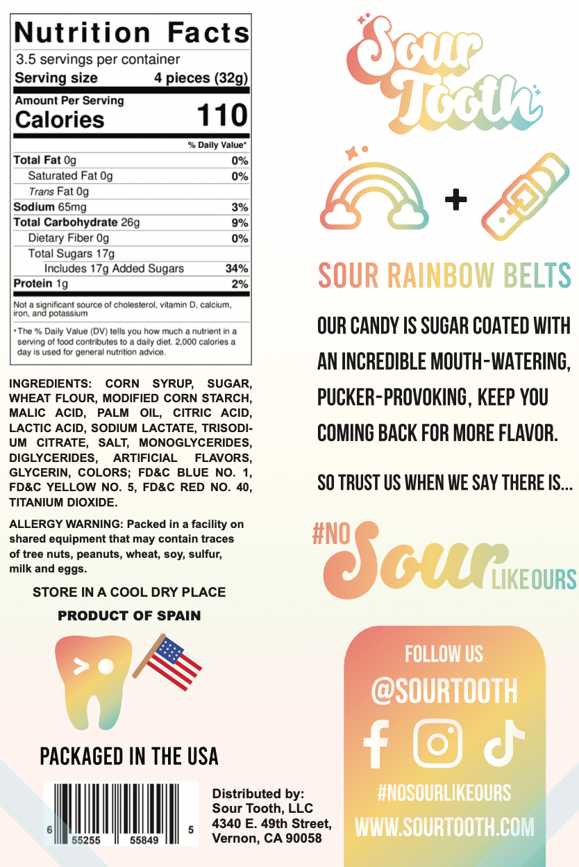 Sour Rainbow Belts