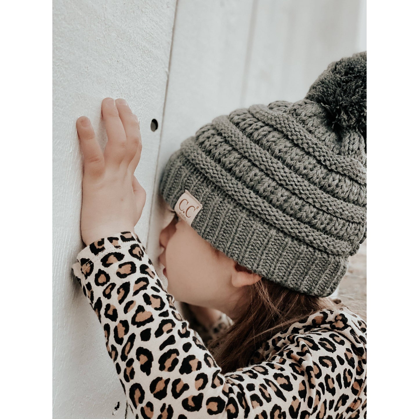 Kids Solid Pom CC Beanies YJ847POM: Peach