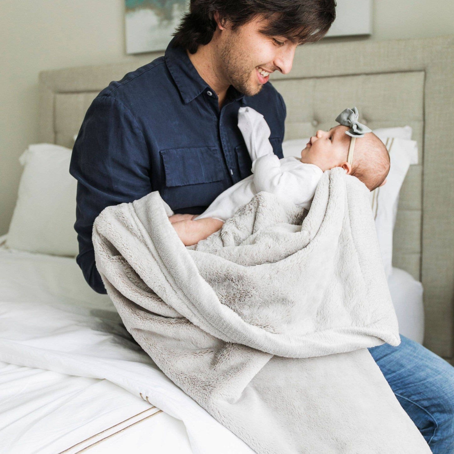 LUSH RECEIVING BLANKETS: Storm Cloud