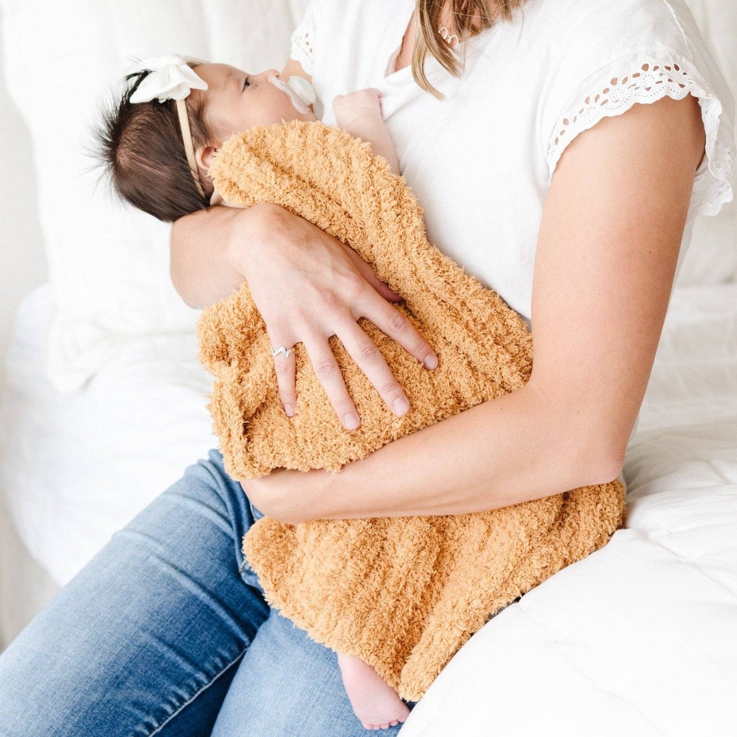 RIBBED BAMBONI® MINI BLANKETS: Moonbeam