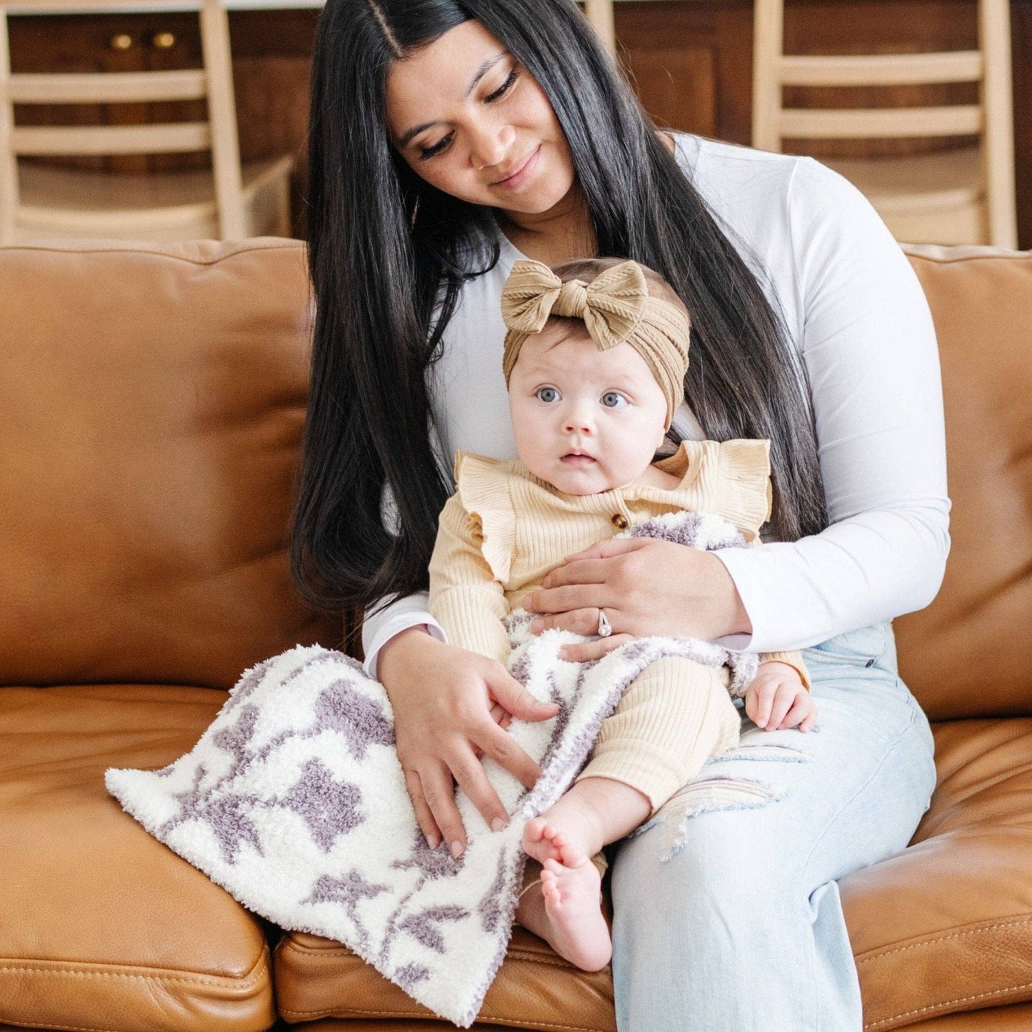 DOUBLE-LAYER BAMBONI® MINI BLANKETS: Tan Leopard Double Layer