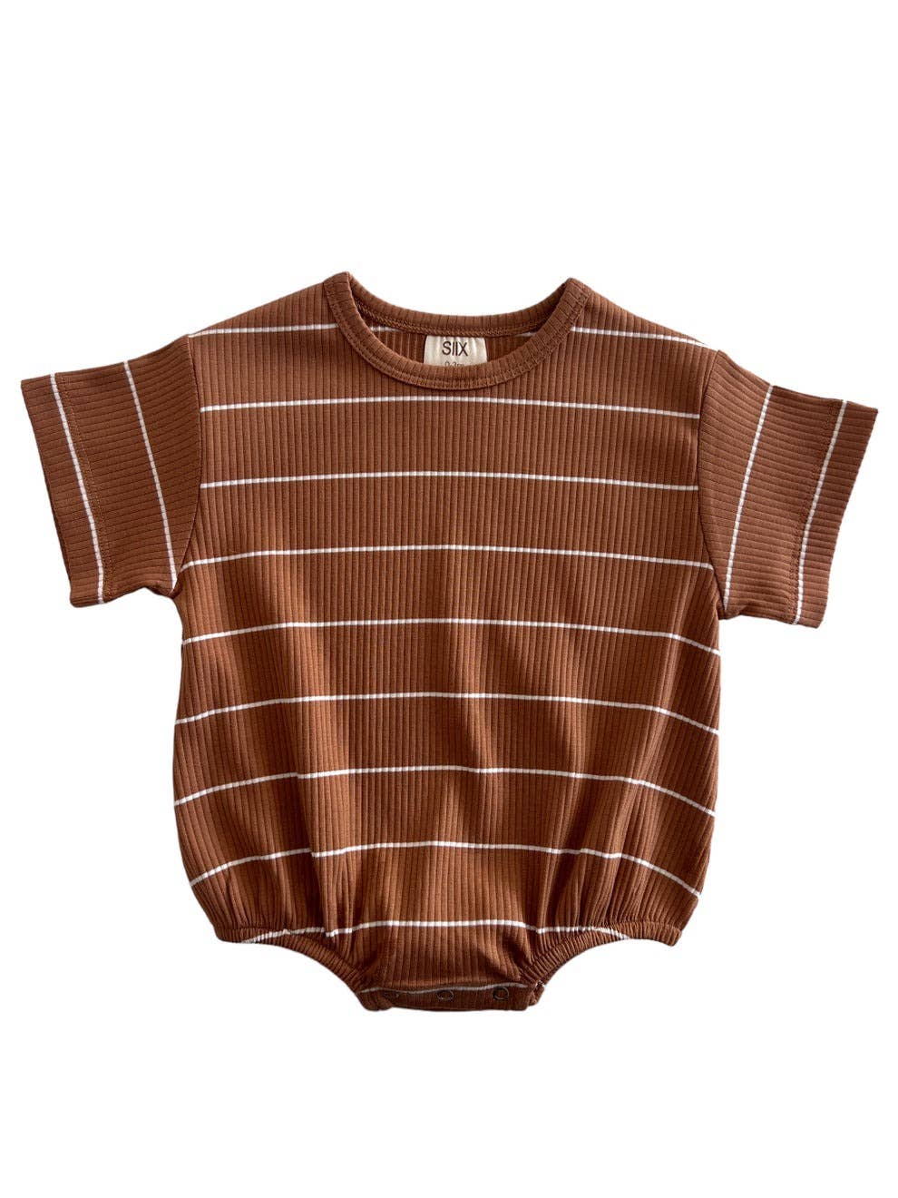 Saddle Stripe / Organic Ribbed T-Shirt Bubble (Baby - Kids): 18-24M