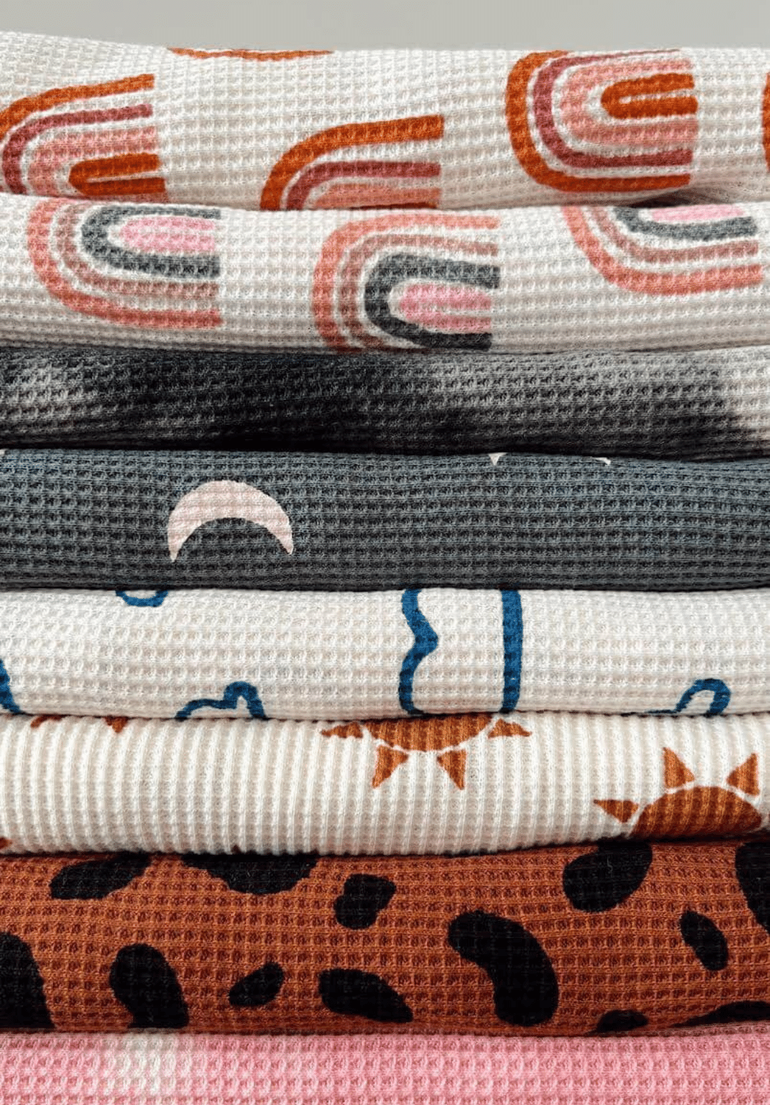 Organic Waffle Ruffle Bloomer, Pink Rainbow