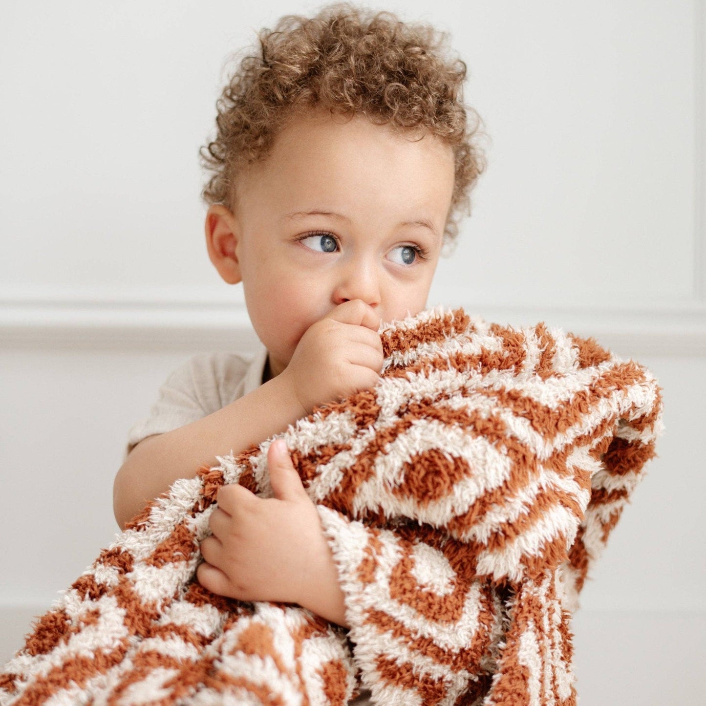 DOUBLE-LAYER BAMBONI® MINI BLANKETS: Tan Leopard Double Layer