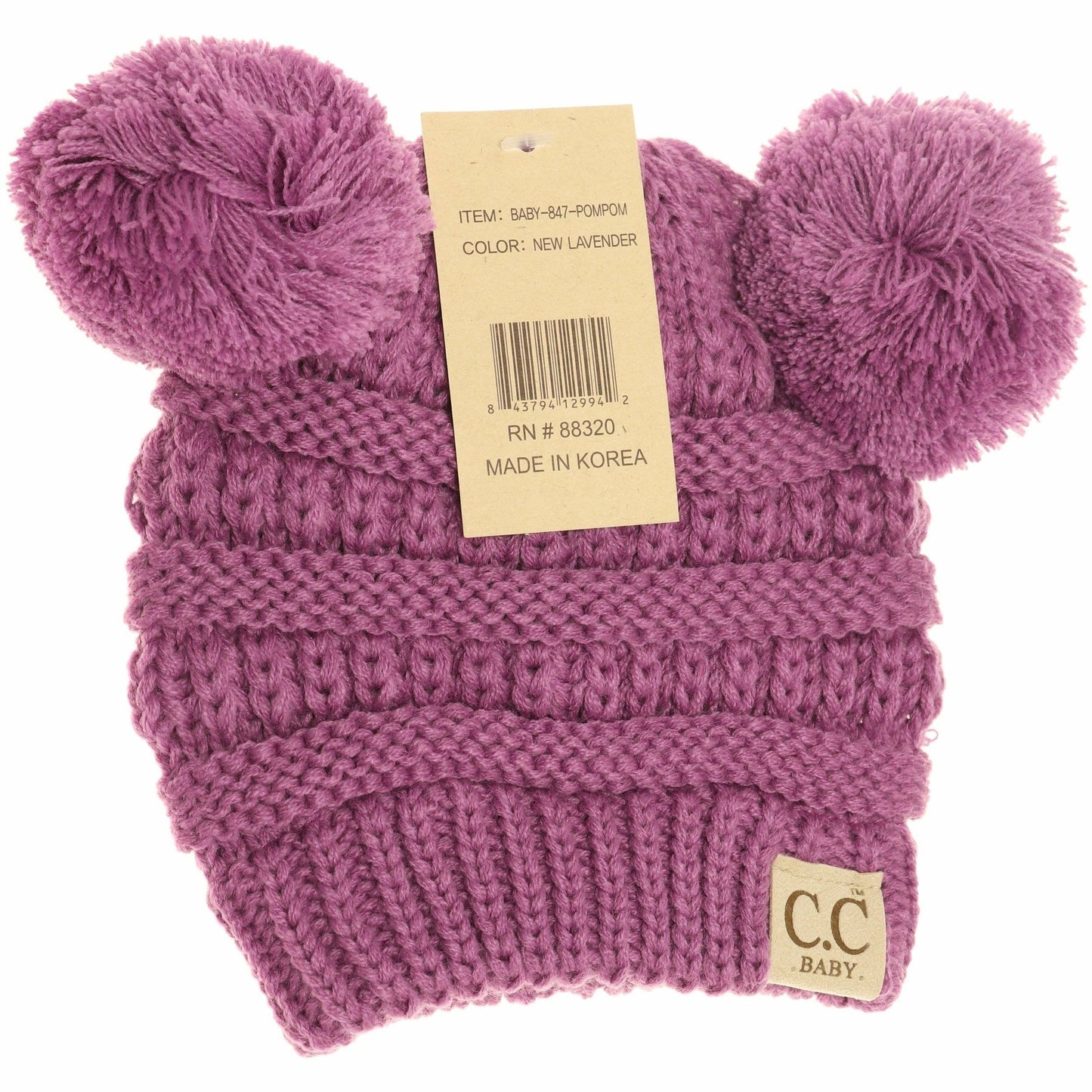 BABY Solid Double Pom CC Beanie BABY23POMPOM: Red