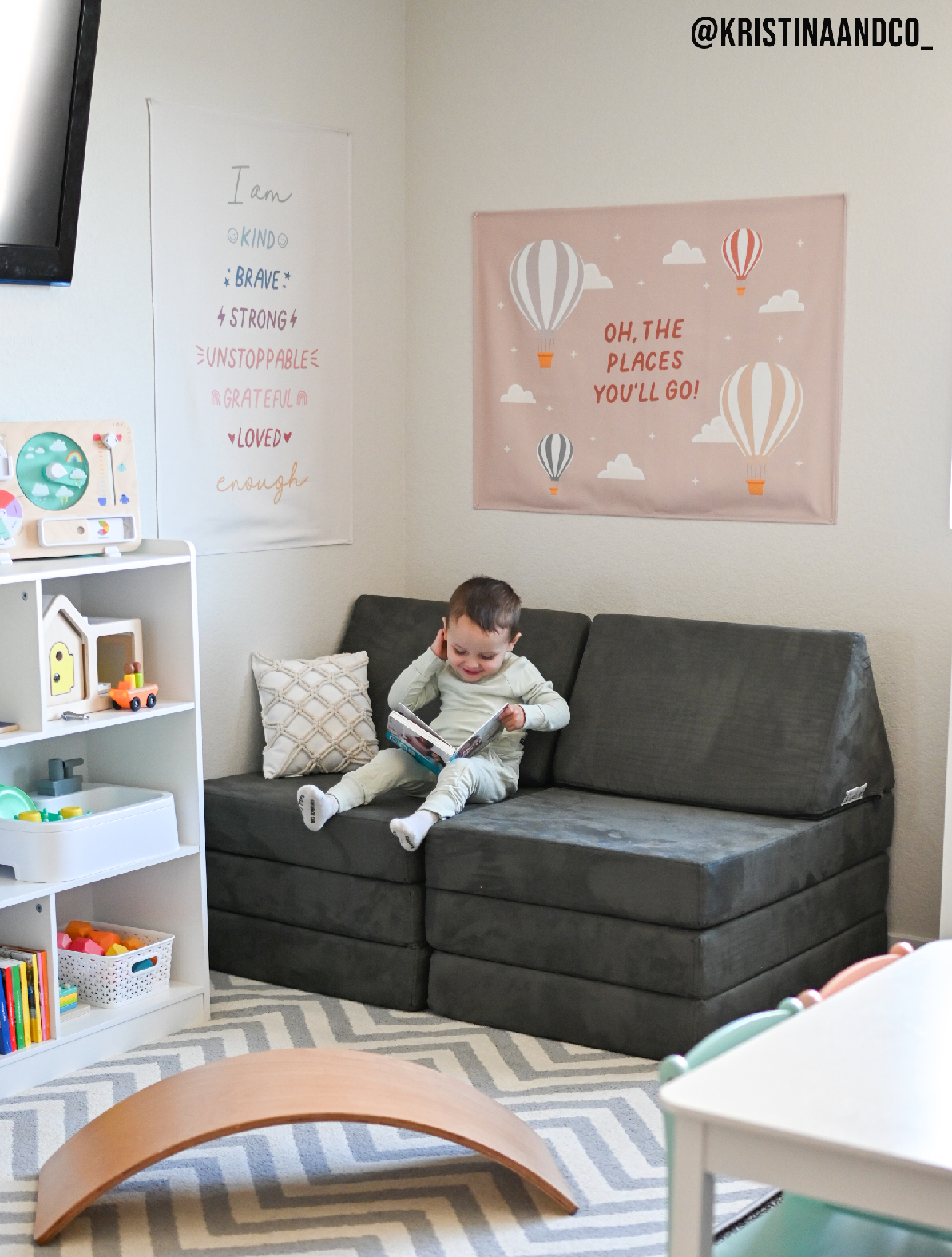 Oh The Places You'll Go Banner (Neutral) | Fabric Wall Sign: Small 17x13"