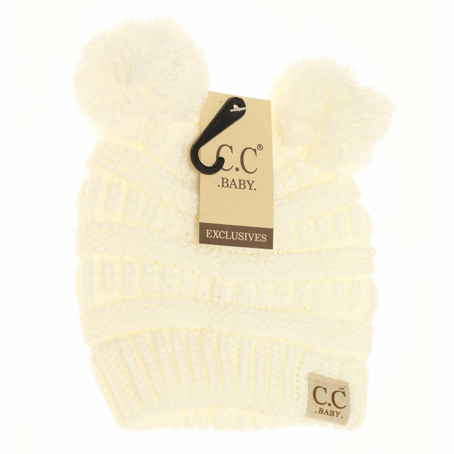 BABY Solid Double Pom CC Beanie BABY23POMPOM: Lt. Grey