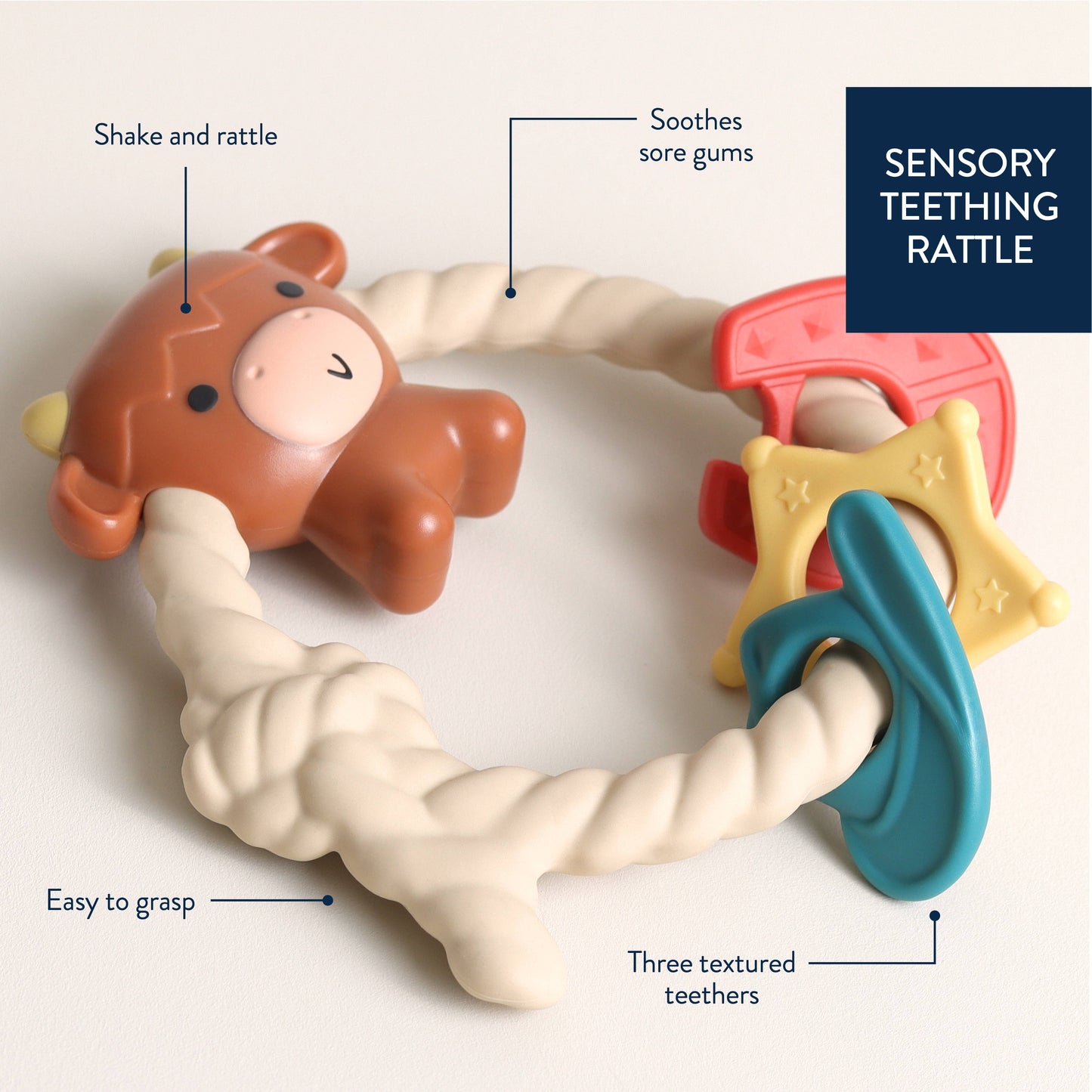 *NEW OPTION* Ritzy Rattle™ Silicone Teether Rattles: Cactus