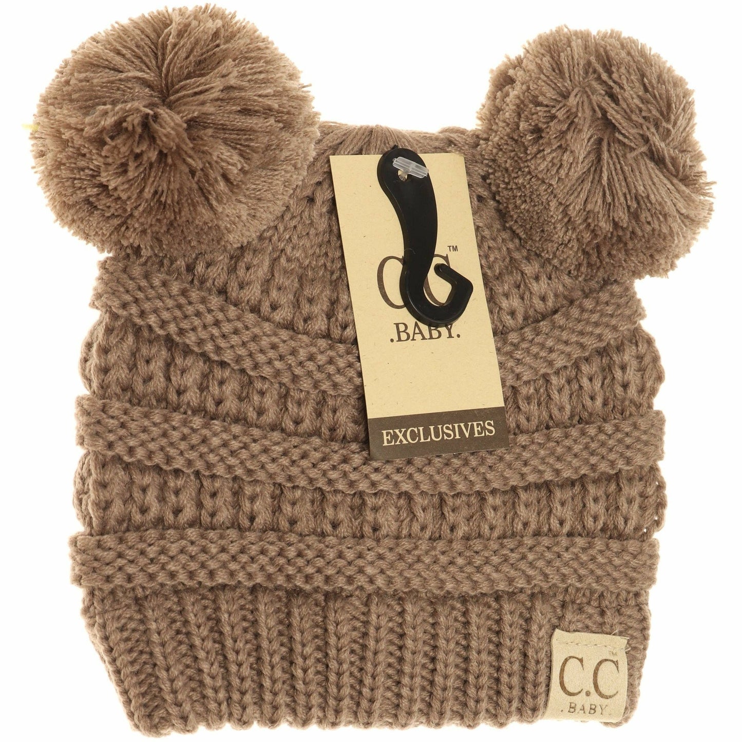 BABY Solid Double Pom CC Beanie BABY23POMPOM: Lt. Grey