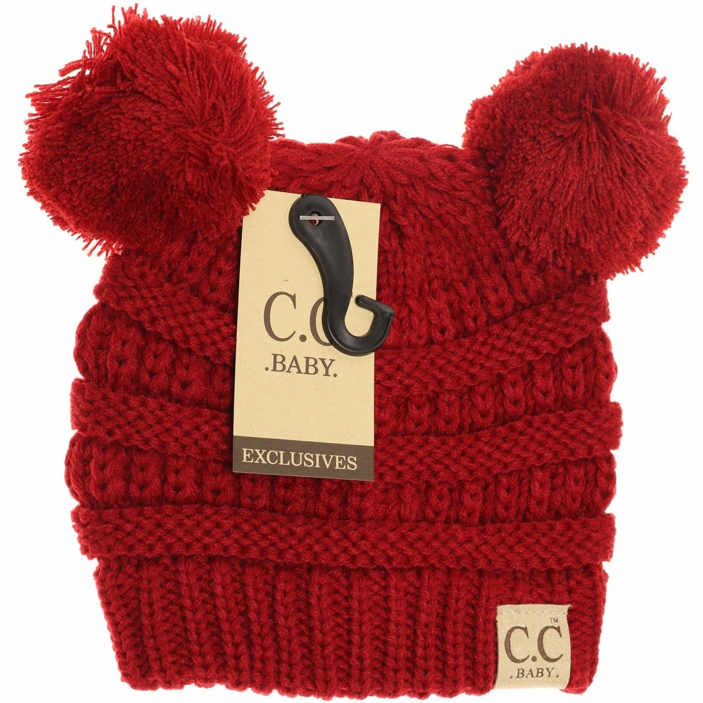 BABY Solid Double Pom CC Beanie BABY23POMPOM: Lt. Grey