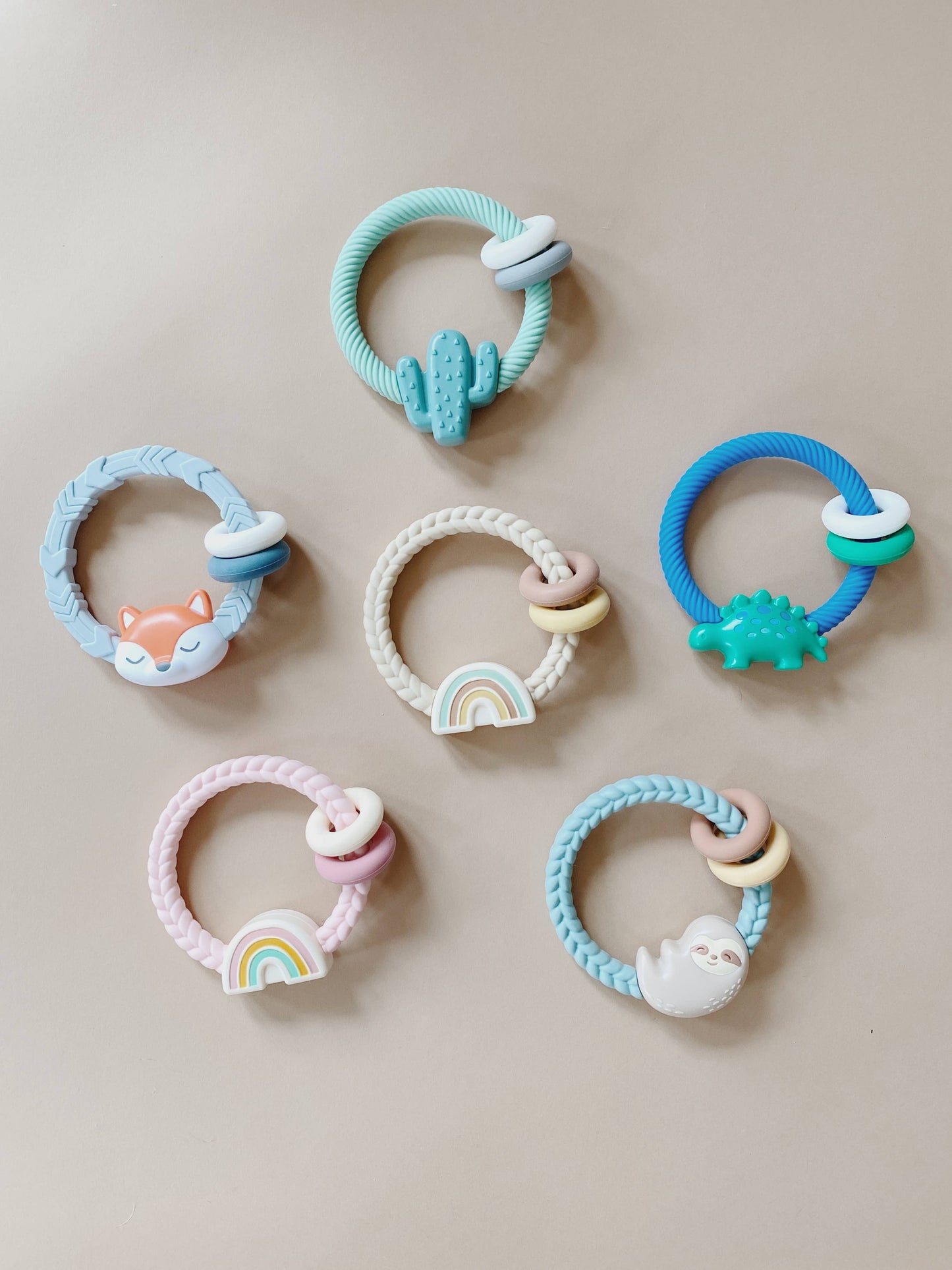 *NEW OPTION* Ritzy Rattle™ Silicone Teether Rattles: Cactus