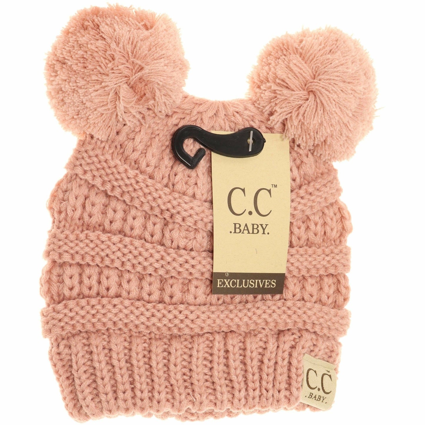 BABY Solid Double Pom CC Beanie BABY23POMPOM: Red