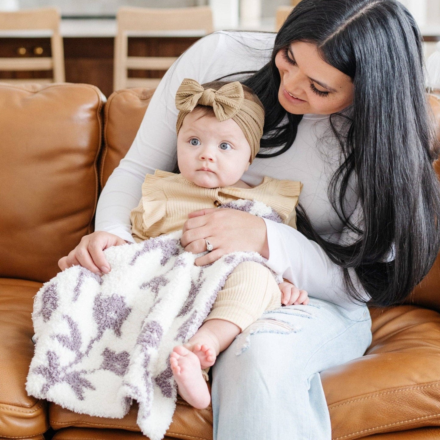 DOUBLE-LAYER BAMBONI® MINI BLANKETS: Tan Leopard Double Layer