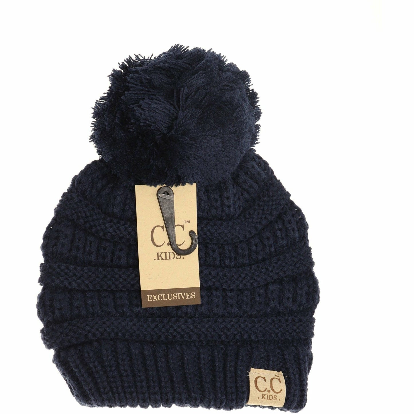 Kids Solid Pom CC Beanies YJ847POM: Peach