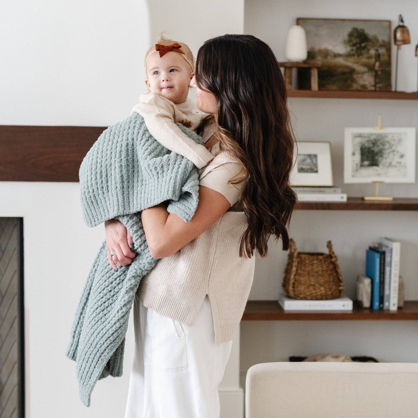 WAFFLE KNIT RECEIVING BLANKETS: Wisteria