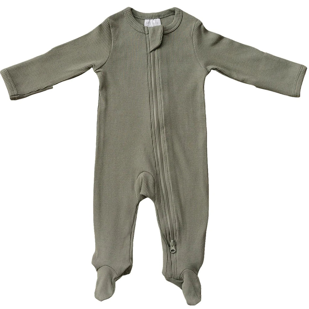 Green Organic Cotton Ribbed Sleeper