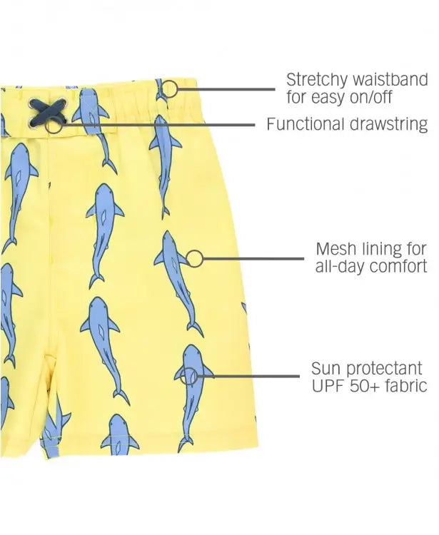 swim bottoms with shark design