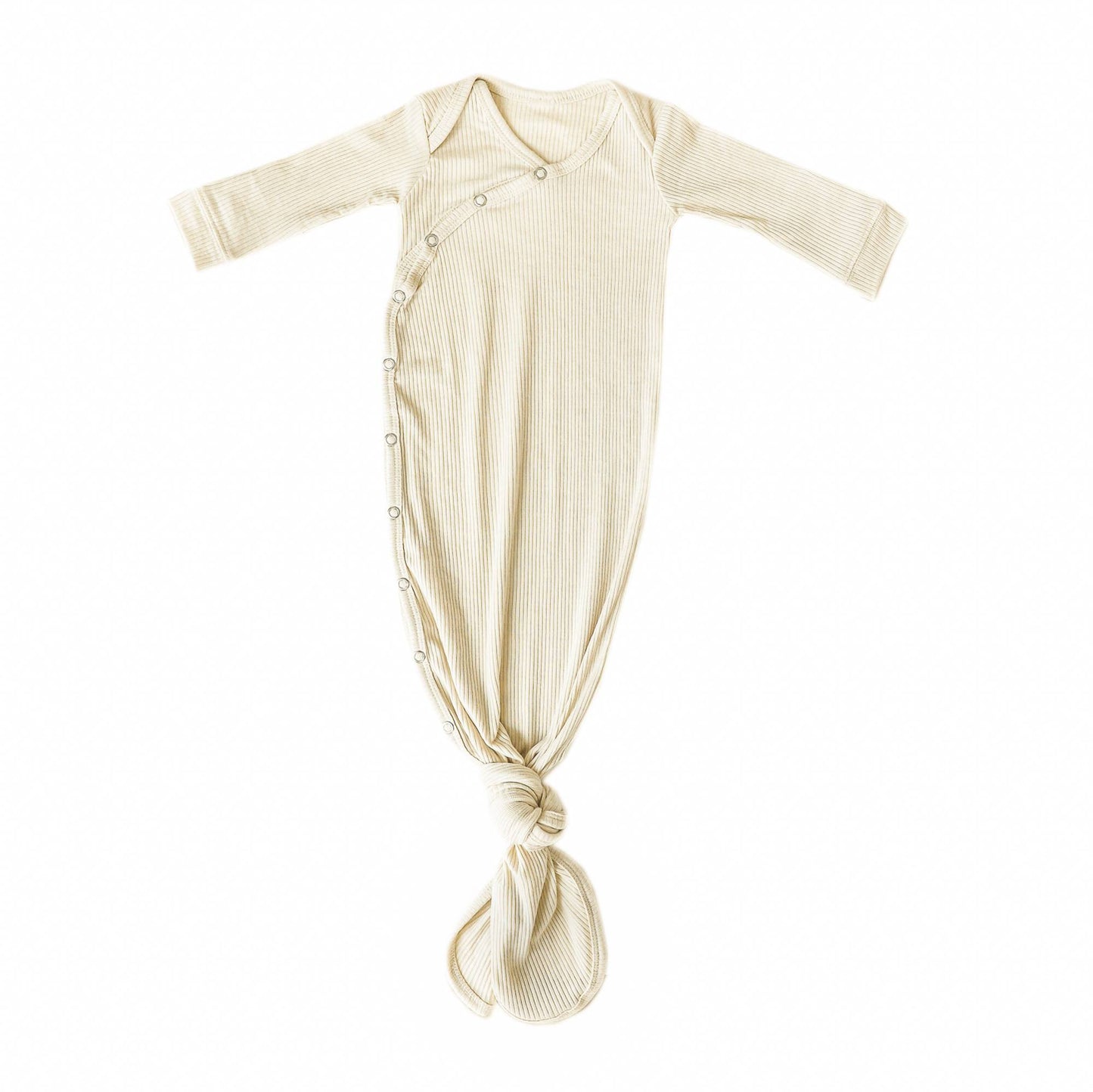 Moonstone Rib Knit Newborn Knotted Gown