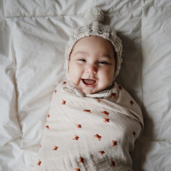 Muslin Swaddle Blanket Organic Cotton (Butterflies)