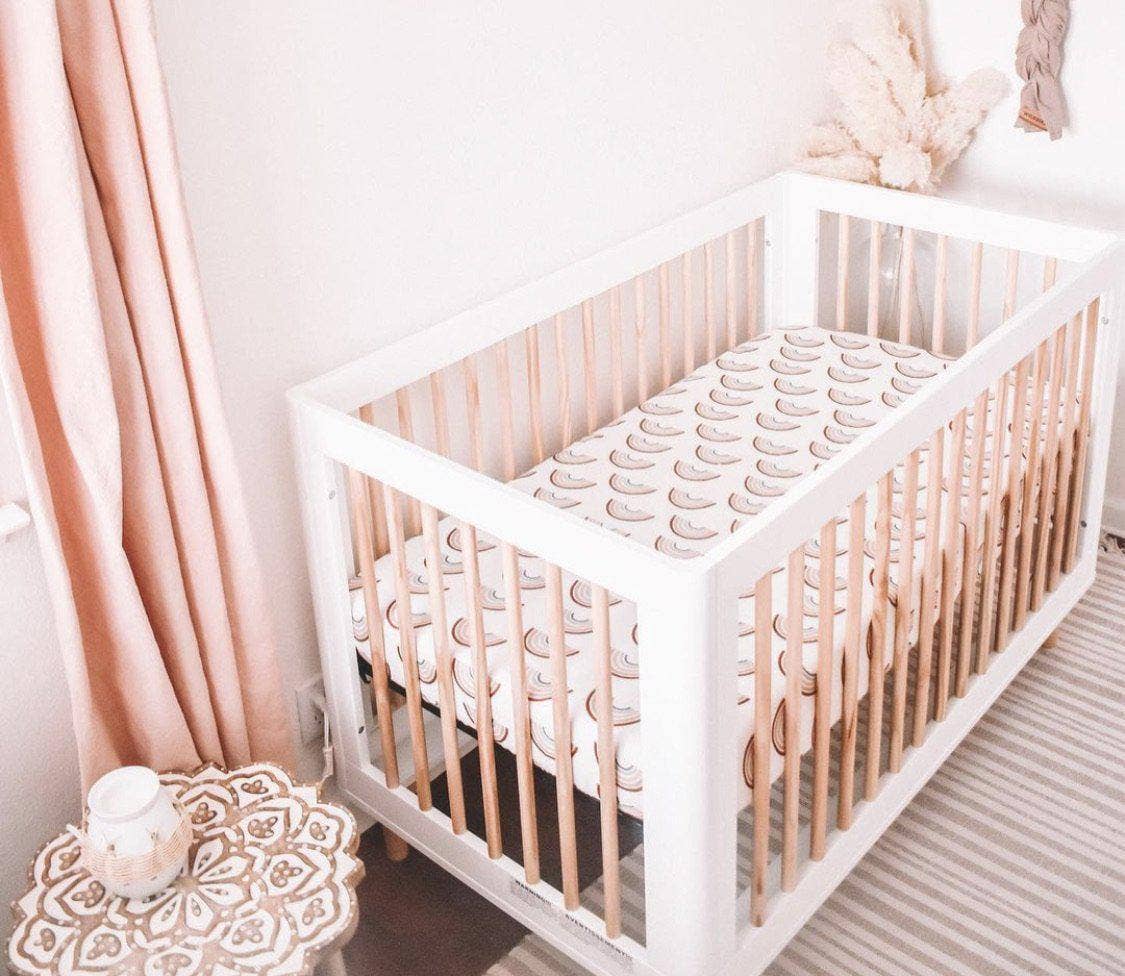 Bamboo Premium Fitted Crib Sheet - Neutral Rainbow