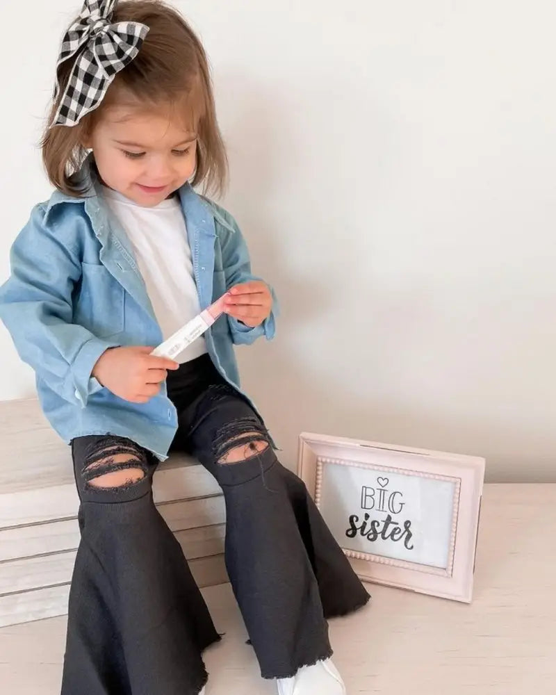 Barbie Denim Bell Bottoms- Distressed Black