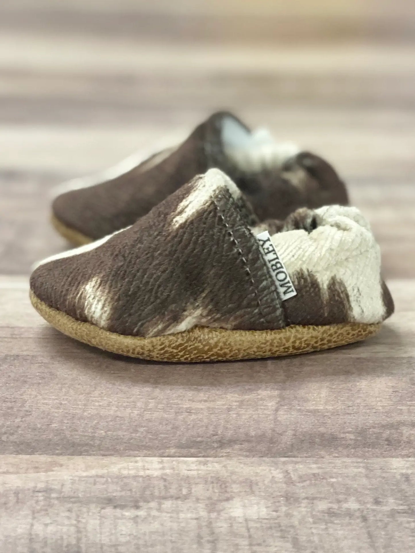 Faux Cow Hide Moccasins