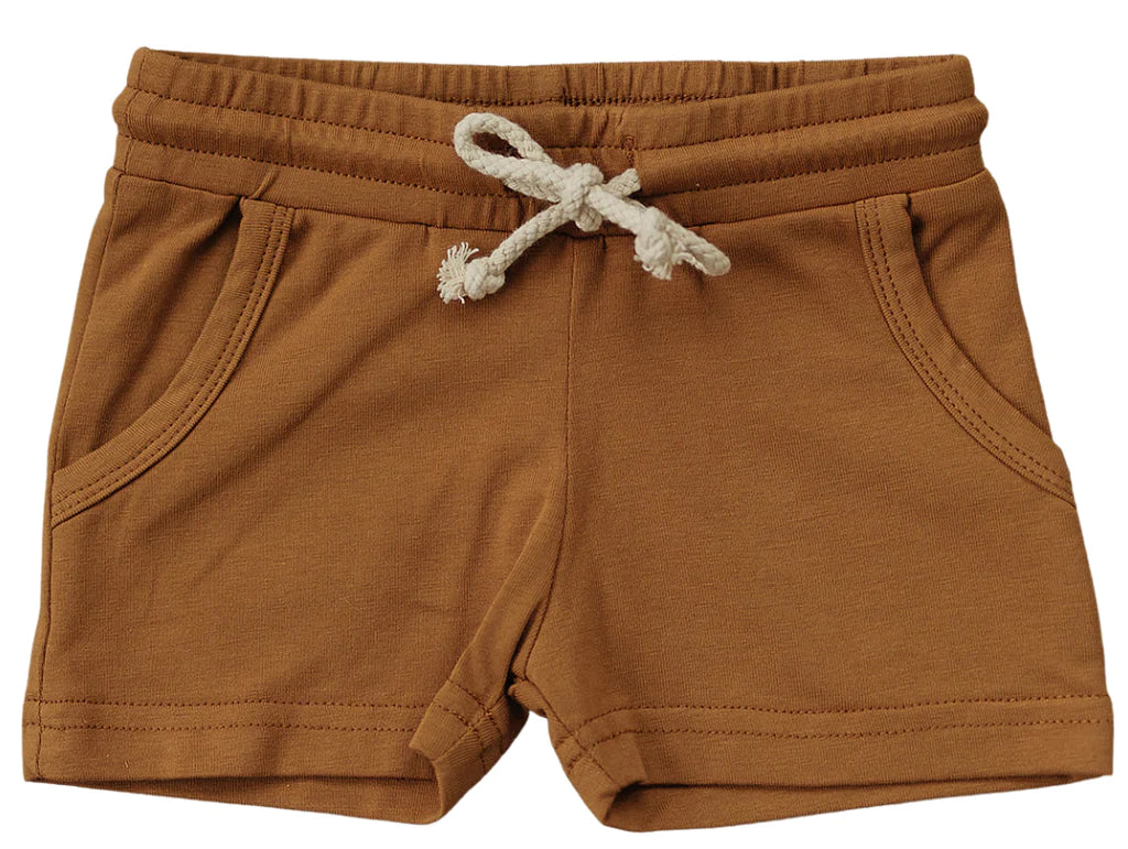 Mustard cotton shorts