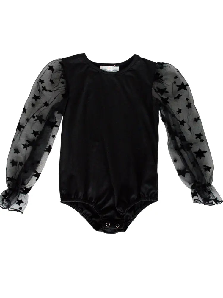 Destinee Sheer Dot Sleeve Leotard