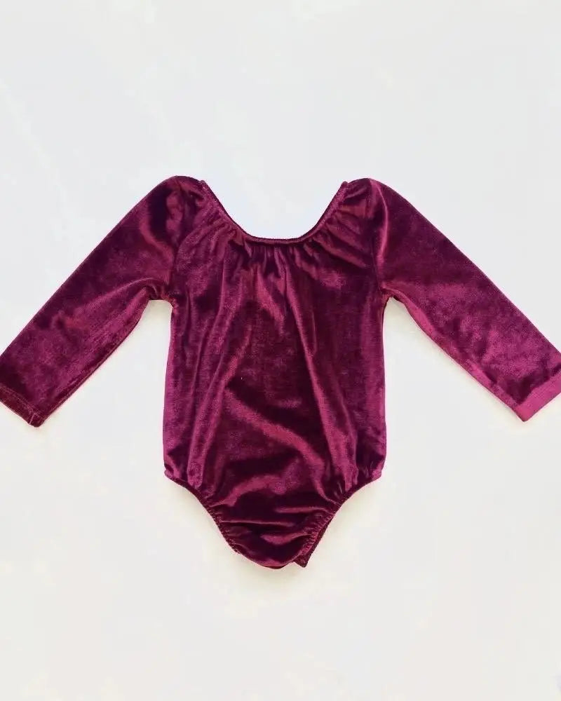 Livee Long Sleeve Velour Leotard