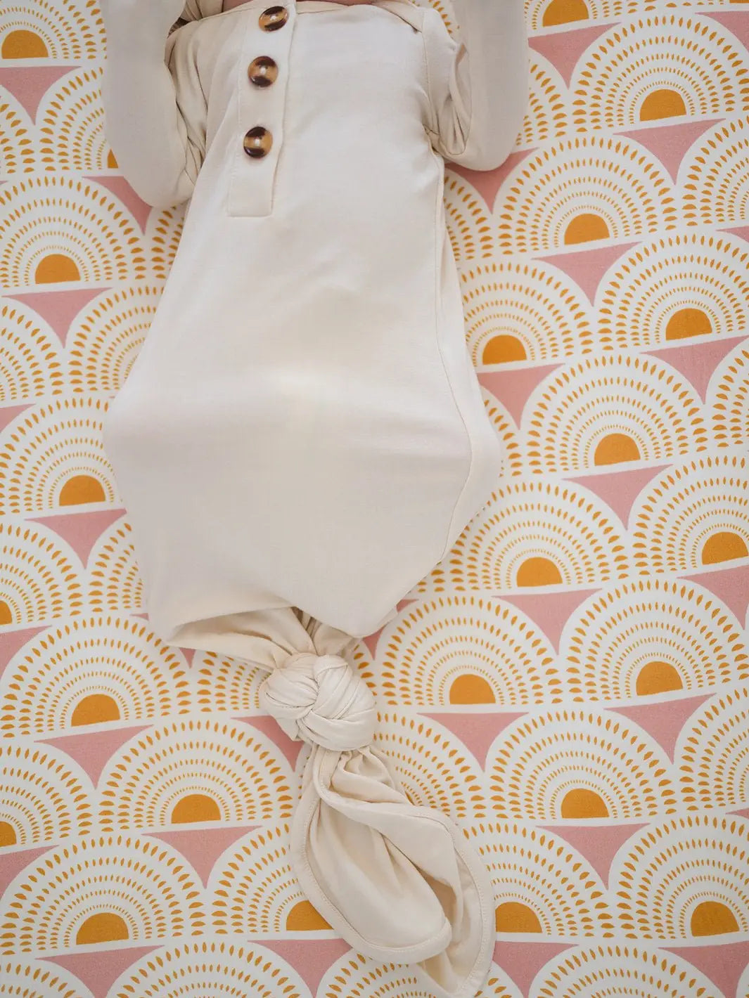 Knotted Baby Gown - Cream